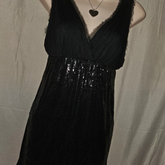 FRU Black Sequin Mini Dress Party Cocktail - Picture 3 of 6